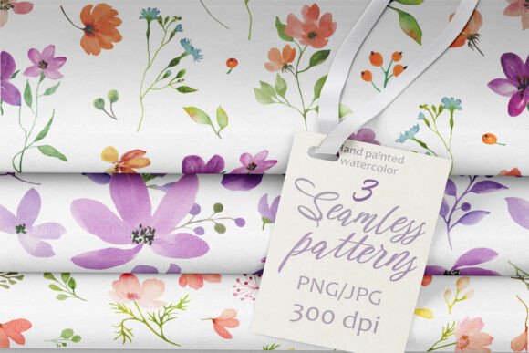 3 Wildflowers Seamless Patterns
