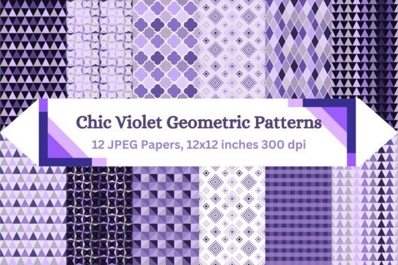 Chic Violet Geometric Patterns: A Modern Design Essential for Creatives