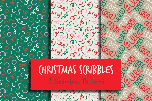 Christmas Scribbles Seamless Patterns
