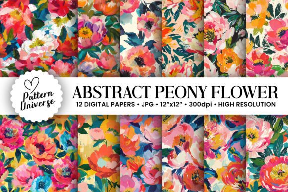 Exploring the Artistry of Abstract Painted Peony Flower Patterns in Modern Design