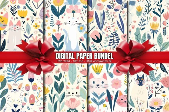 Exploring the World of Cat Digital Paper: Happy Kitten Patterns and Their Creative Uses