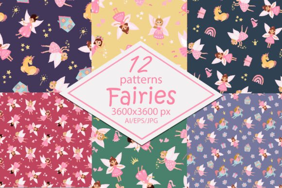 Fairies - Paper Seamless Patterns