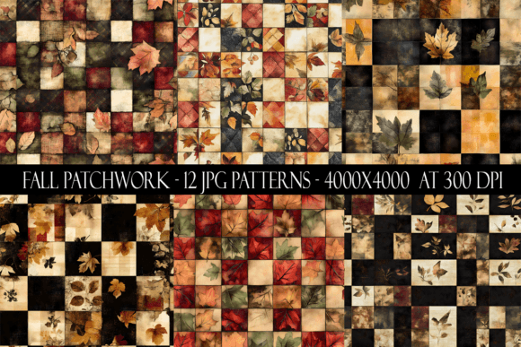 Fall Patchwork Seamless Patterns