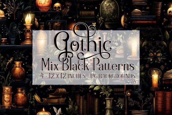 Gothic Wiccan Black Seamless Patterns 3: A Unique Package for Your Creative Projects