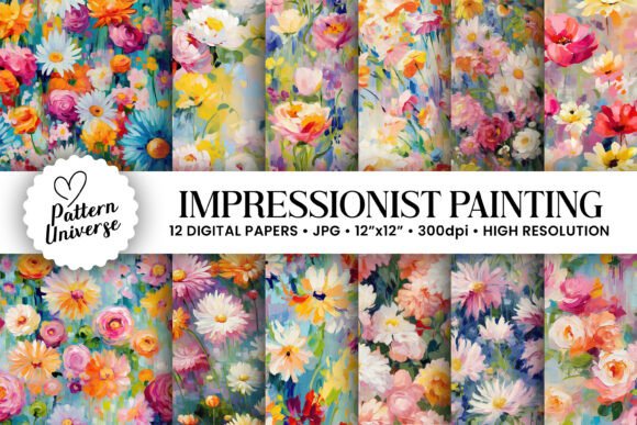 Impressionist Painted Flower Patterns: A Timeless Art for Modern Creations