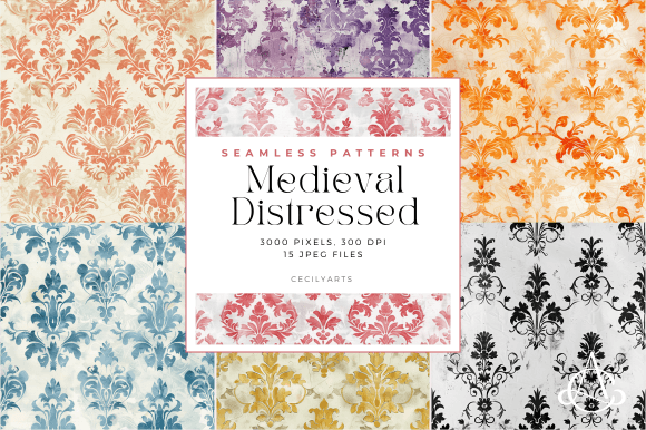 Medieval Distressed Seamless Patterns: A Timeless Design for Modern Crafting