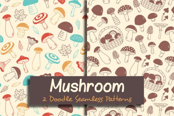 Mushroom Doodle Seamless Patterns: A Creative and Functional Design Asset