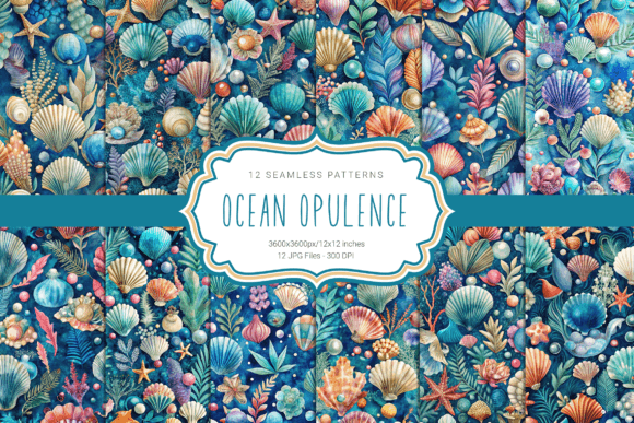 Oceanic Opulence Seamless Patterns