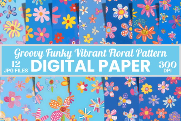 Pastel Groovy Funky Floral Patterns: A Versatile Digital Asset for Creative Projects in 2024
