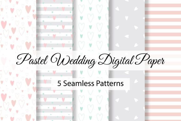 Pastel Wedding Digital Paper Patterns: A Versatile Design Resource for Creative Projects