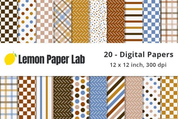 Retro Autumn Digital Background Patterns
