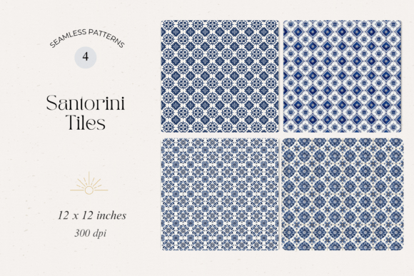 Santorini Tiles Seamless Patterns