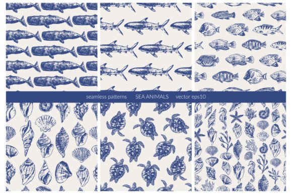 Sea Animals Seamless Patterns II: A Versatile Design Asset for Modern Creative Projects