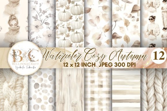 Watercolor Cozy Autumn Seamless Patterns: A Digital Art Resource for Creative Projects