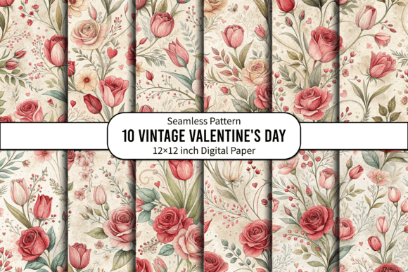 Watercolor Floral Valentine Patterns: A Versatile Design Resource for Creative Projects