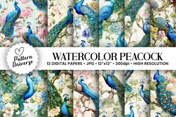 Watercolor Peacock Seamless Patterns: A Strategic Tool for Creative Projects and Branding