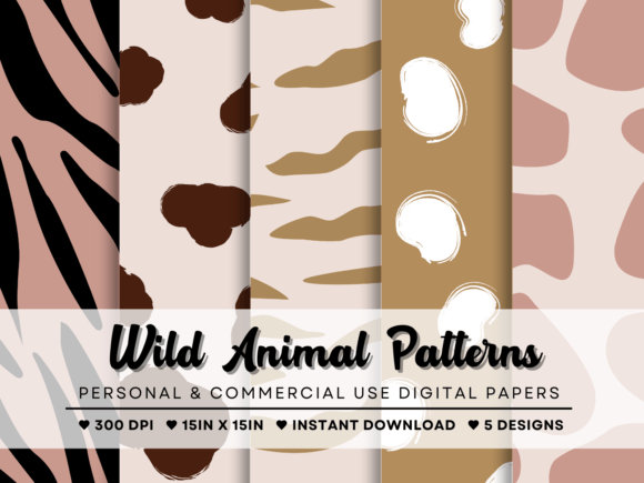 Wild Animal Patterns Collection: A Versatile Design Resource for Creative and Professional Use